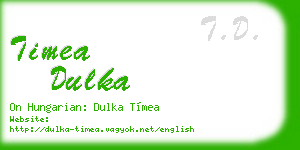 timea dulka business card