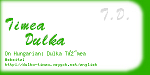 timea dulka business card